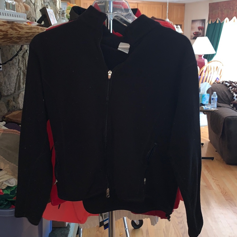 Black polyester zip up